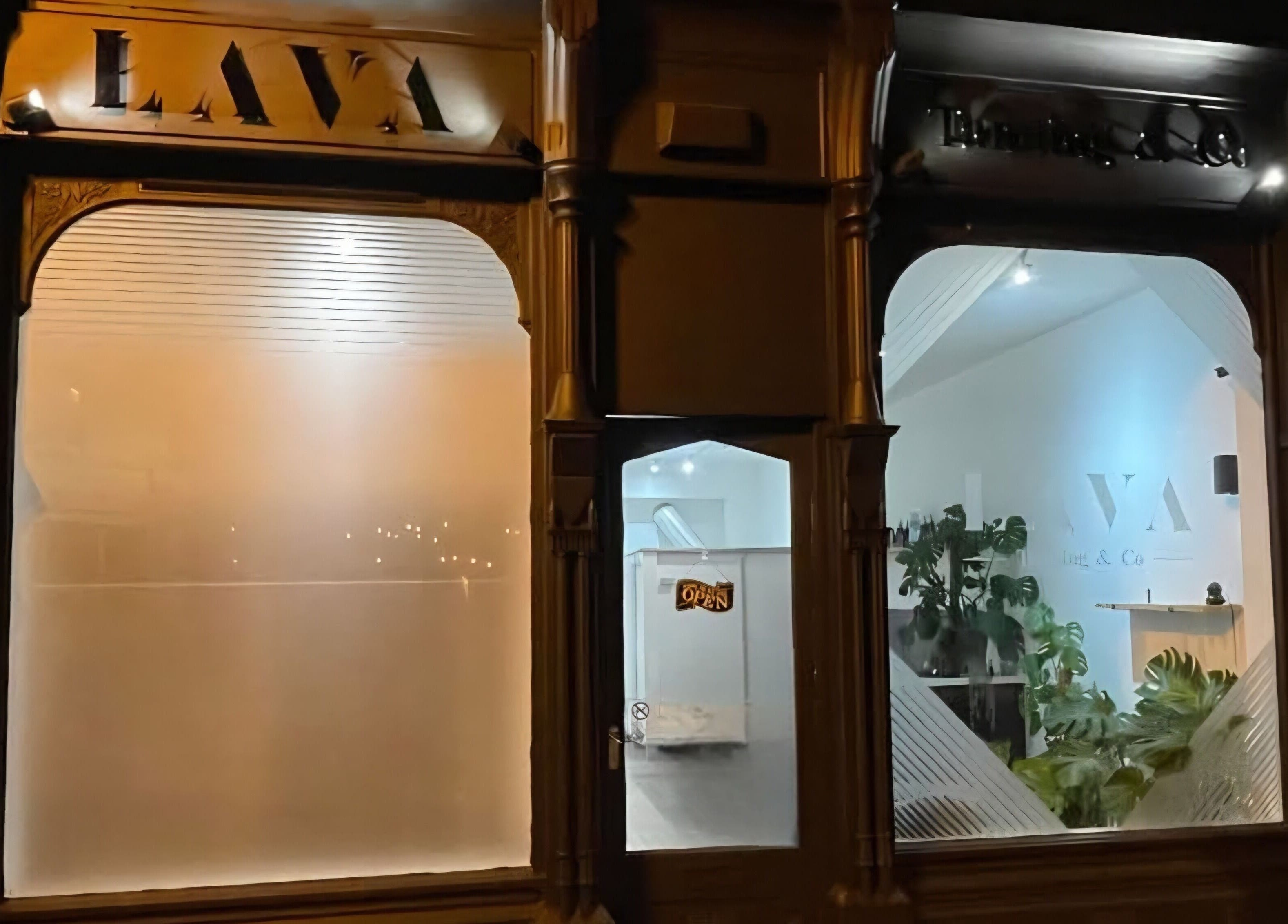 Exterior of Nikita Connie Hair in Folkestone, England, GB with elegant lighting and modern design.