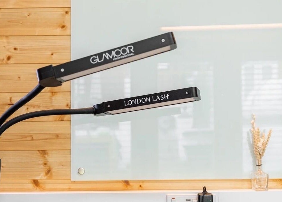 Professional lash lamp at Lashes by Shareen, Kettering, England, GB, enhancing studio ambiance.