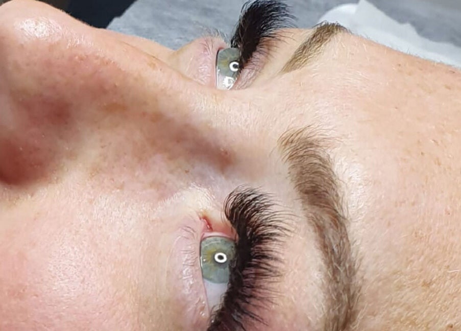 Close-up of eyelash extensions at Virtue Beauty Studio, Littlehampton, South Australia, AU.