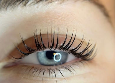 Close-up of perfectly styled lashes at Lash Dolls & Co - Home Space, Hamlyn Heights, Victoria, AU.