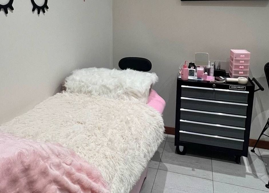 Relaxing treatment room at Blink & Bling, Gungahlin, Australian Capital Territory, AU, with plush decor.