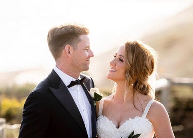Bride smiles at groom, styled by Serina Martic- Bridal and Event Makeup Artist, Melbourne, Victoria, AU.