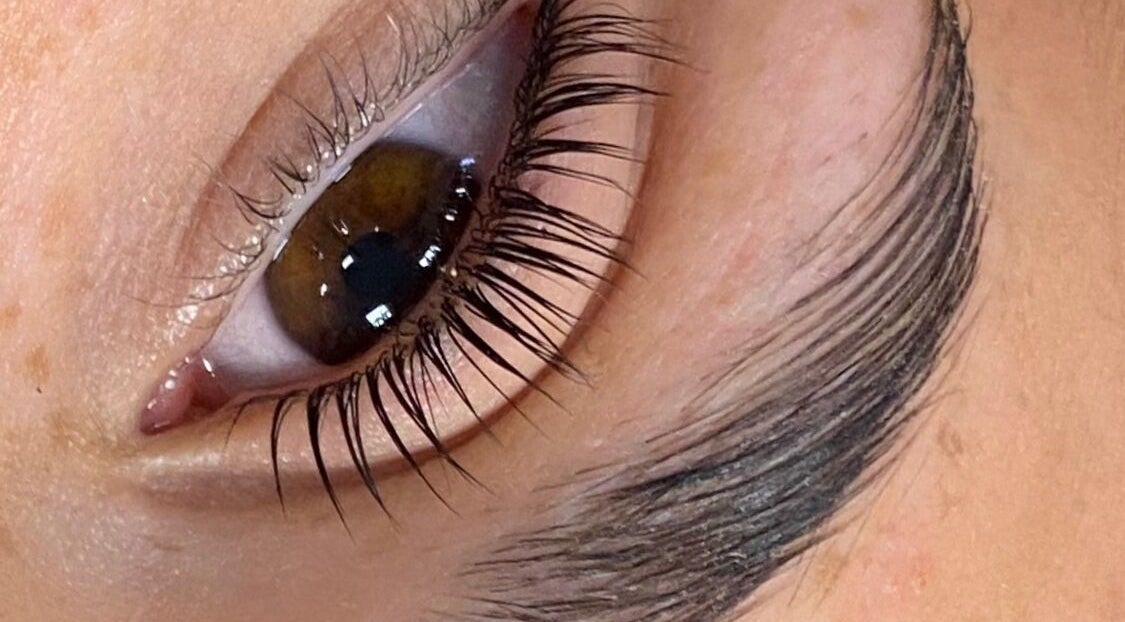 Close-up of lash treatment at All Things Beauty By Amberx, Colwyn Bay, Wales, GB.