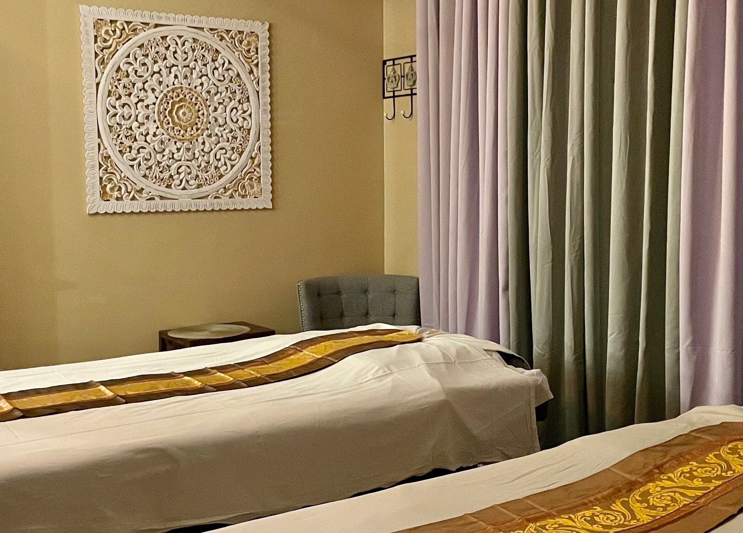 Serene treatment room at Thai Euphorea Spa & Massage, Las Vegas, Nevada, US.