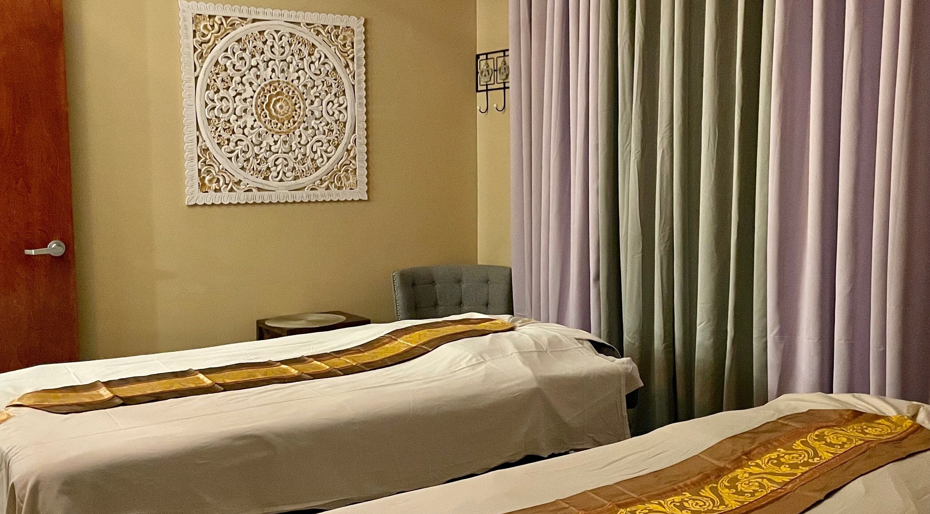 Serene treatment room at Thai Euphorea Spa & Massage, Las Vegas, Nevada, US.