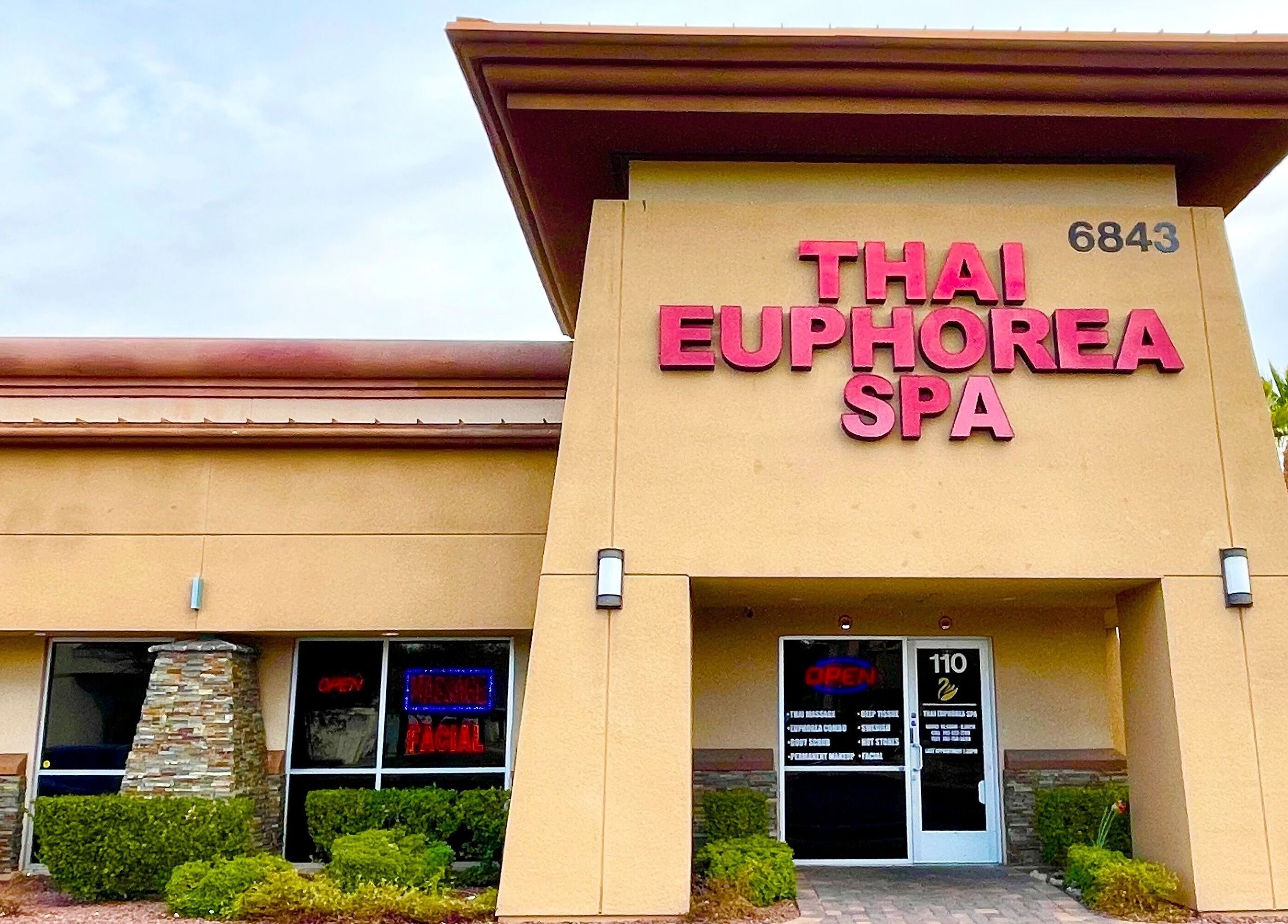 Front view of Thai Euphorea Spa & Massage in Las Vegas, Nevada, US showcasing welcoming entrance.