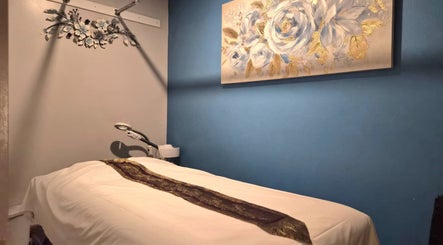 Tranquil massage room at Chiang Mai Thai Spa in Las Vegas, Nevada, US, featuring calming decor.