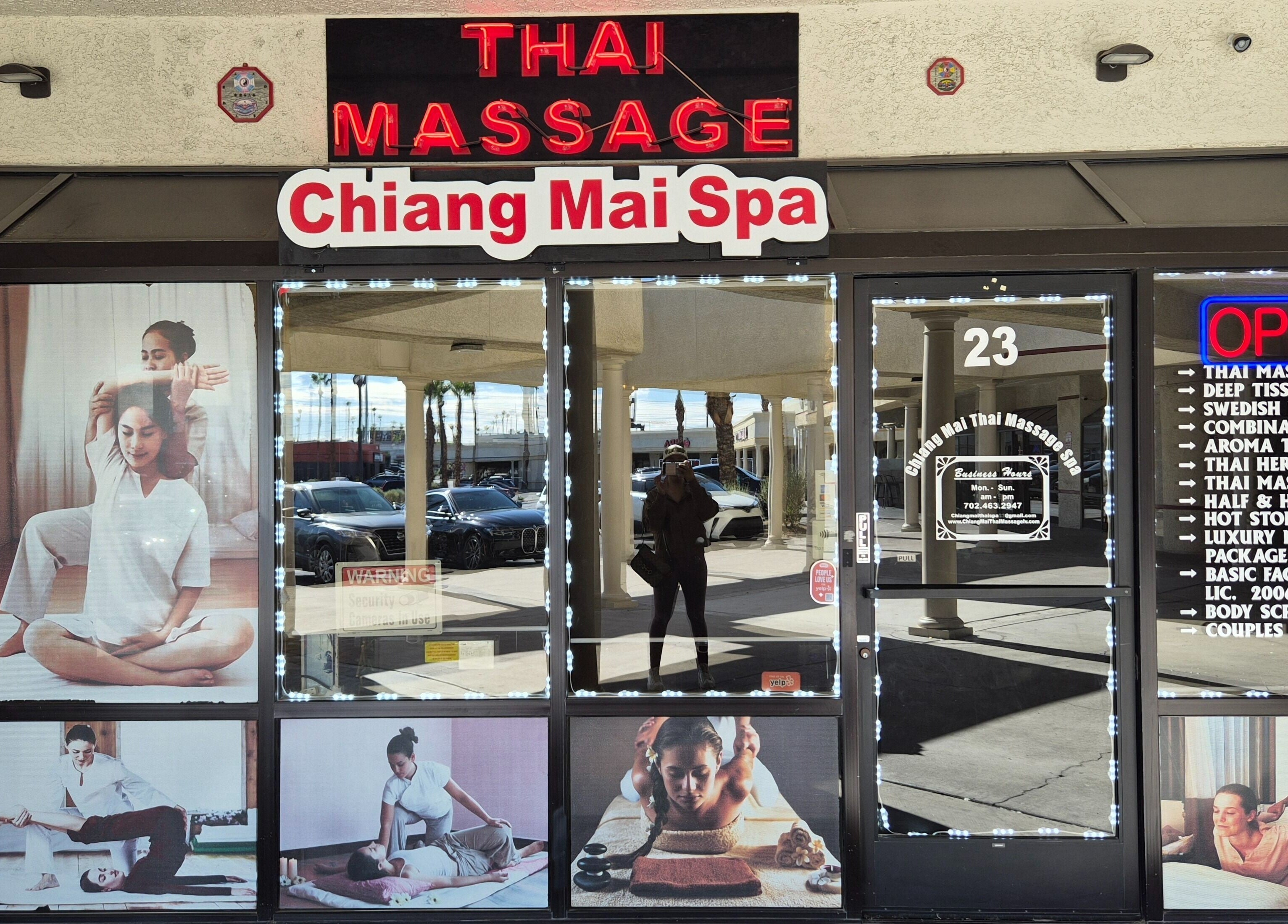 Front view of Chiang Mai Thai Spa (Thai Euphorea Spa 2) in Las Vegas, offering Thai massage services.