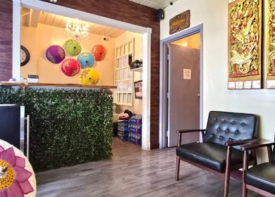 Welcoming interior of Chiang Mai Thai Spa in Las Vegas, Nevada, US with vibrant decor.