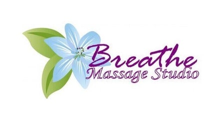 Breathe Massage Studio logo featuring a blue flower in Greenville, Kentucky, US. Experience serene wellness.