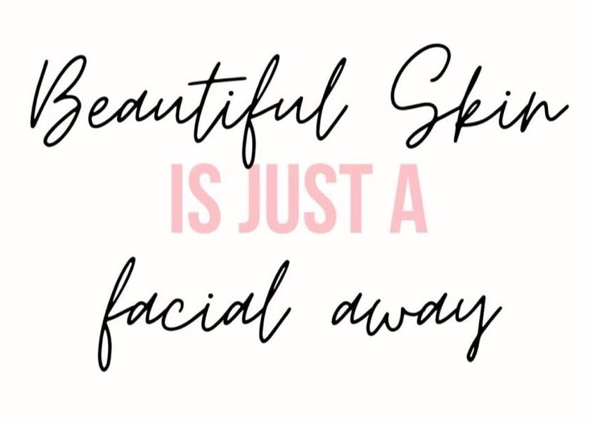 Inspirational quote at Mellow Monae’s, Cedar Hill, Texas: Beautiful skin is just a facial away.