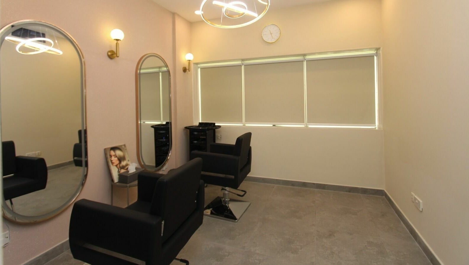 Modern styling chairs and mirrors at Brows and More Salon, Dubai, Dubai, AE.