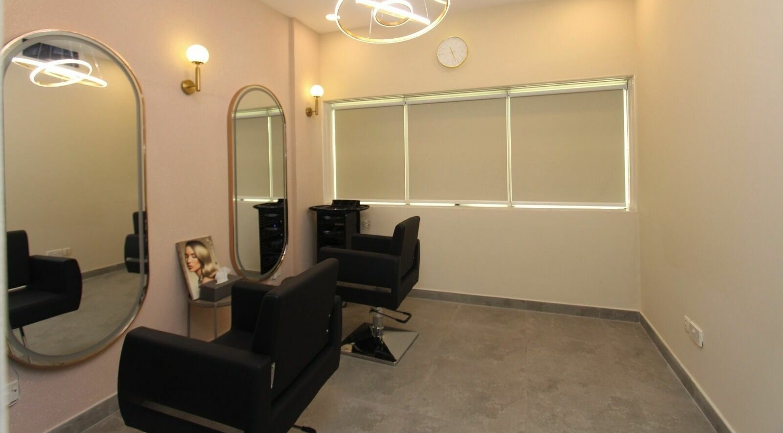Modern styling chairs and mirrors at Brows and More Salon, Dubai, Dubai, AE.