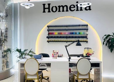 Chic nail station in Homeira Ladies Salon L.L.C, Dubai, Dubai, AE, showcasing modern design and vibrant nail colors.