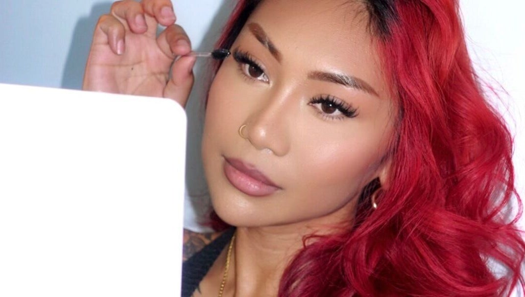 Client at Hypnotic Lash & Brow Studio—Wyndham Vale applying makeup, located in Melbourne, Victoria, AU.