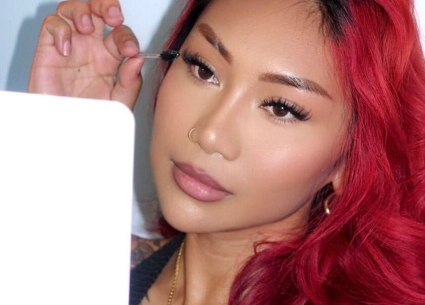 Client at Hypnotic Lash & Brow Studio—Wyndham Vale applying makeup, located in Melbourne, Victoria, AU.