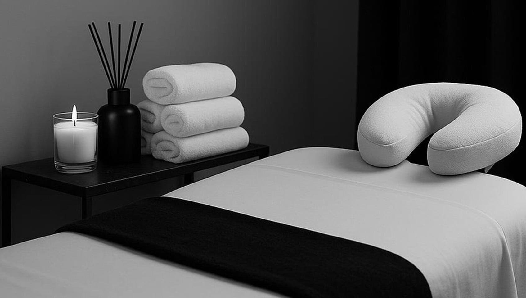 Relaxing massage table setup at Details Nails Artistry Spa (Home Service), Riyadh, Riyadh Province, SA.