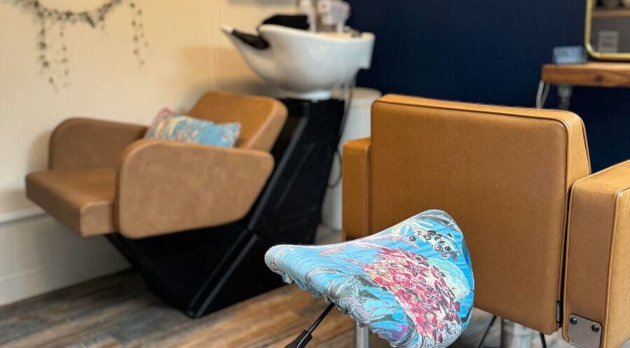 Trendy salon seating at My Space se, Whitstable, England, GB, showcasing modern design and comfort.