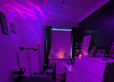 Relaxing purple-lit room at SAHD Spa Clinic - Chopwell, Newcastle Upon Tyne, England, GB for peaceful wellness.