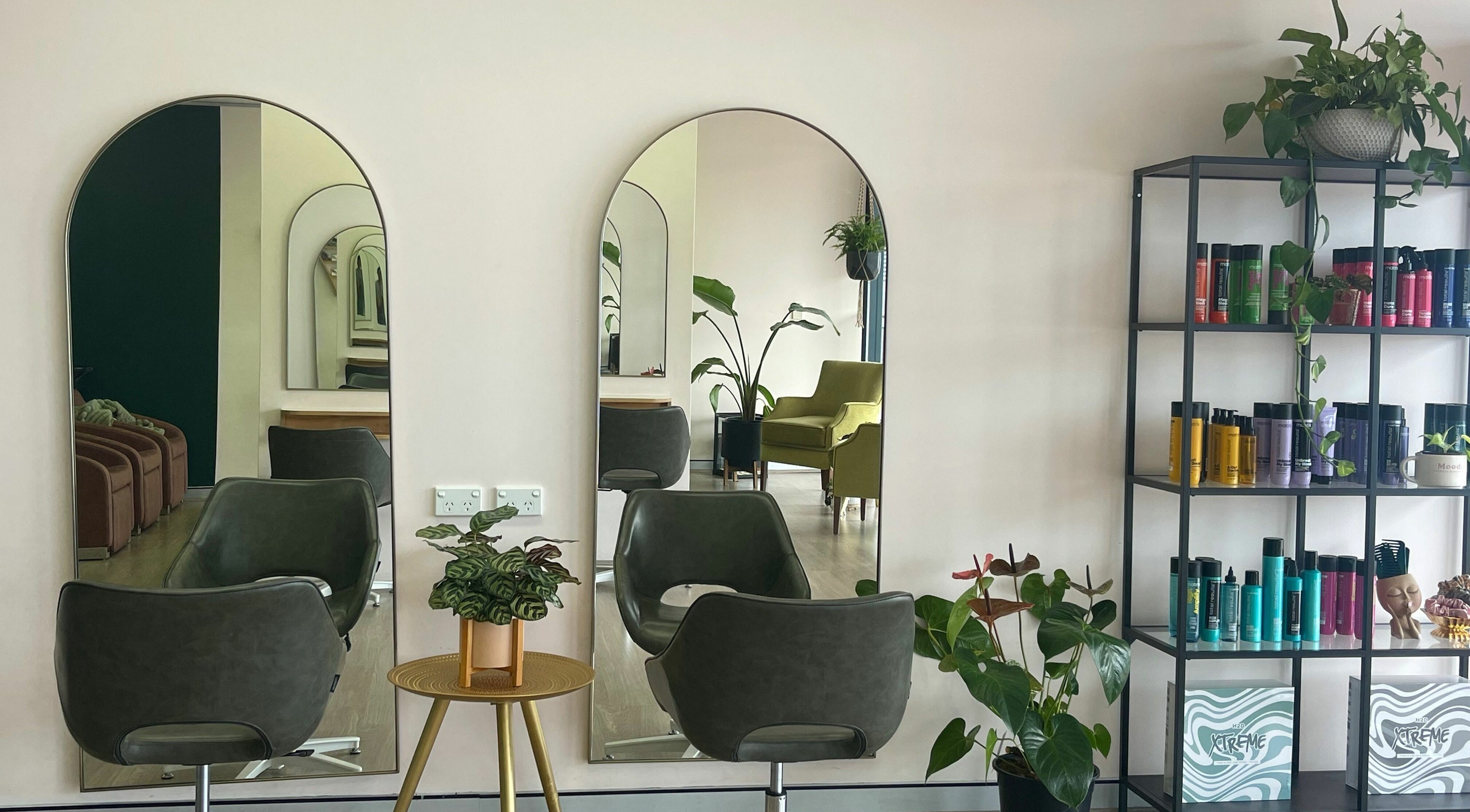 Modern salon chairs and products at Deanna McGowan Hair Styling, Blacktown, New South Wales, AU.