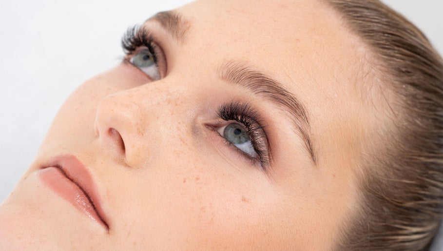 Close-up of enhanced lashes at The Lovely Lash Studio SA, Cape Town, Western Cape, ZA.
