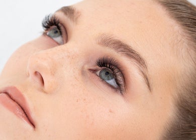 Close-up of enhanced lashes at The Lovely Lash Studio SA, Cape Town, Western Cape, ZA.