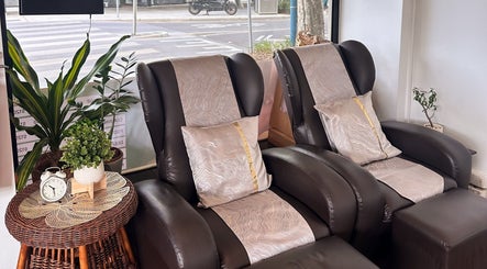 Cozy massage chairs at Natural Thai Massage & Skincare in Melbourne, Victoria, AU offering serene relaxation.