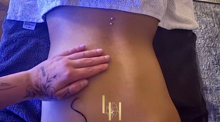 Relaxing abdominal massage at Leyla’s Holistic Therapies, St Albans, England, GB, promoting tranquility and wellness.