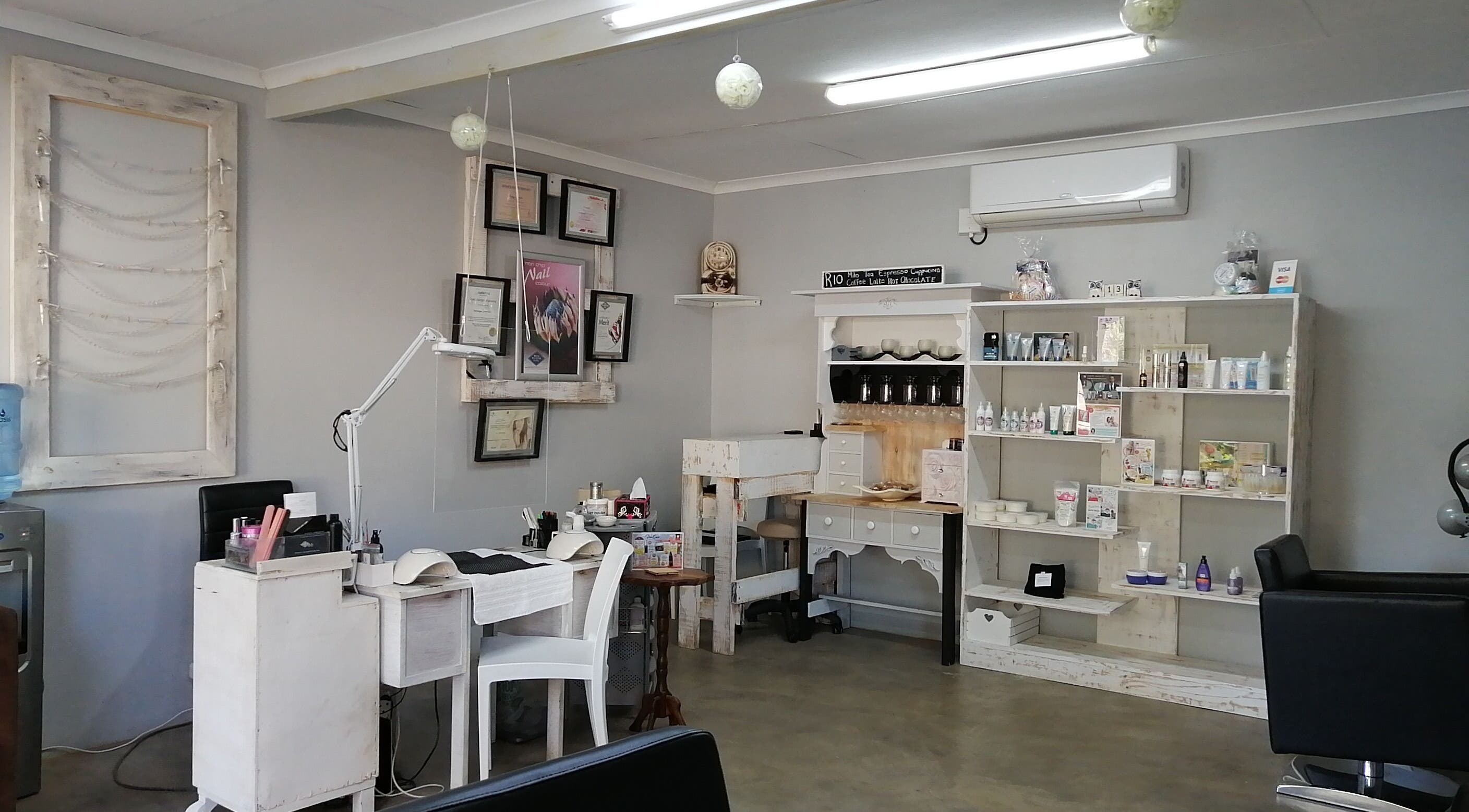 Relaxing interior of Nailique MiniSpa - HOME SALON in Lephalale, Limpopo, ZA featuring beauty products and decor.