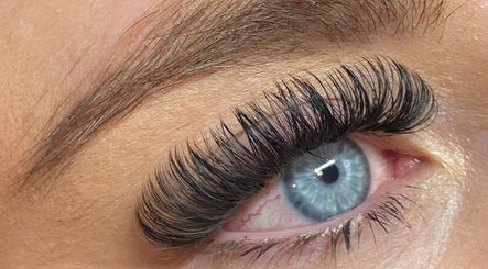Close-up of elegant eyelash extensions at Luxe Lash Mcr, Droylsden, England, GB.