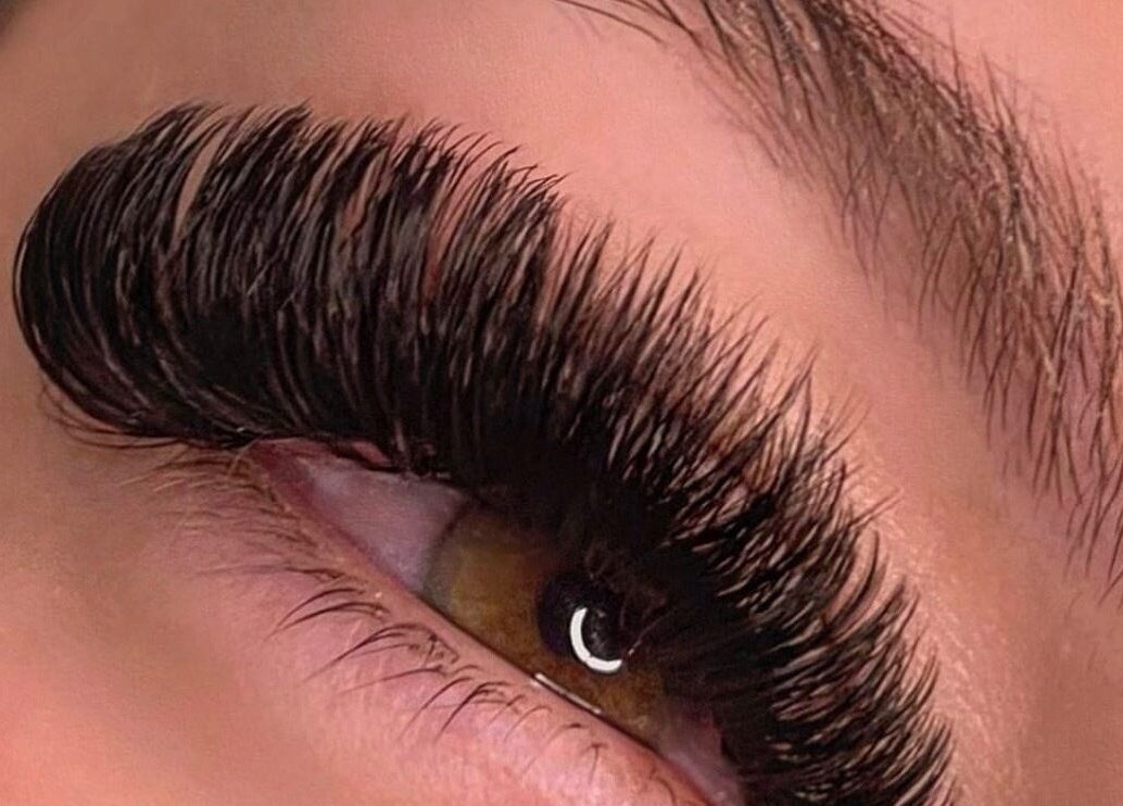 Close-up of glamorous eyelash extensions at Cobeautystudio, Church Warsop, England, GB.