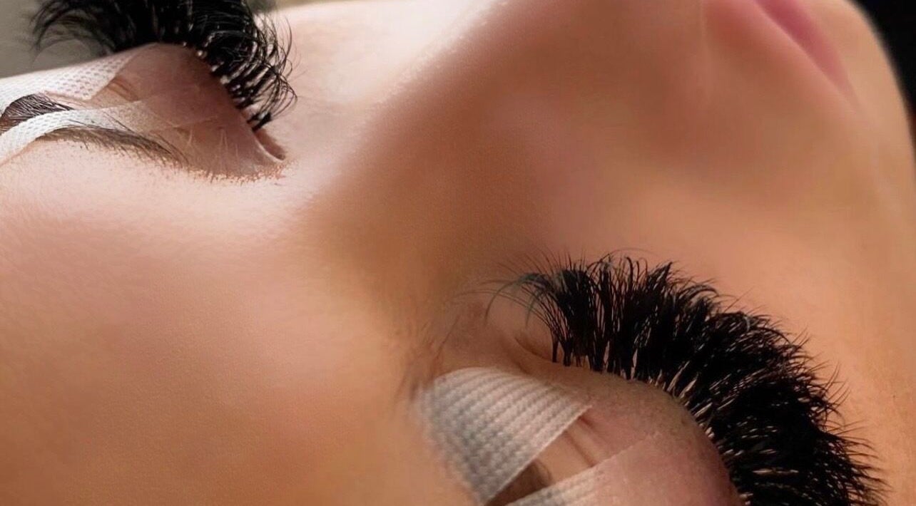 Close-up of eyelash extensions at Cobeautystudio, Church Warsop, England, GB, showcasing lush, full lashes.