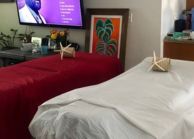 Relaxing treatment room at Body and Skin Treatments by Michelle, Nassau, New Providence, BS.