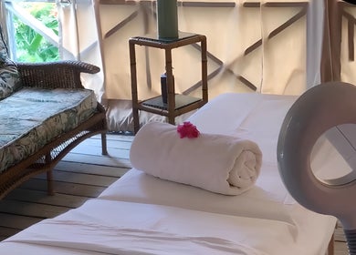 Relaxing massage setup at Body and Skin Treatments by Michelle, Nassau, New Providence, BS.