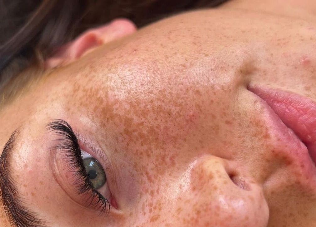 Close-up of enhanced eyelashes at Manchester Lashes | Jean Studios | Ancoats Beehive Mill, Manchester, England, GB.