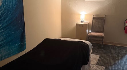 Tranquil massage room at Touch of Serenity Wellness Spa, Moore, Oklahoma, US.