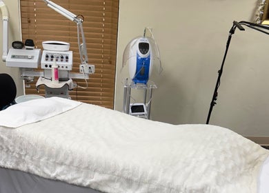 Treatment room at Touch of Serenity Wellness Spa, Moore, Oklahoma, US equipped with advanced spa appliances.