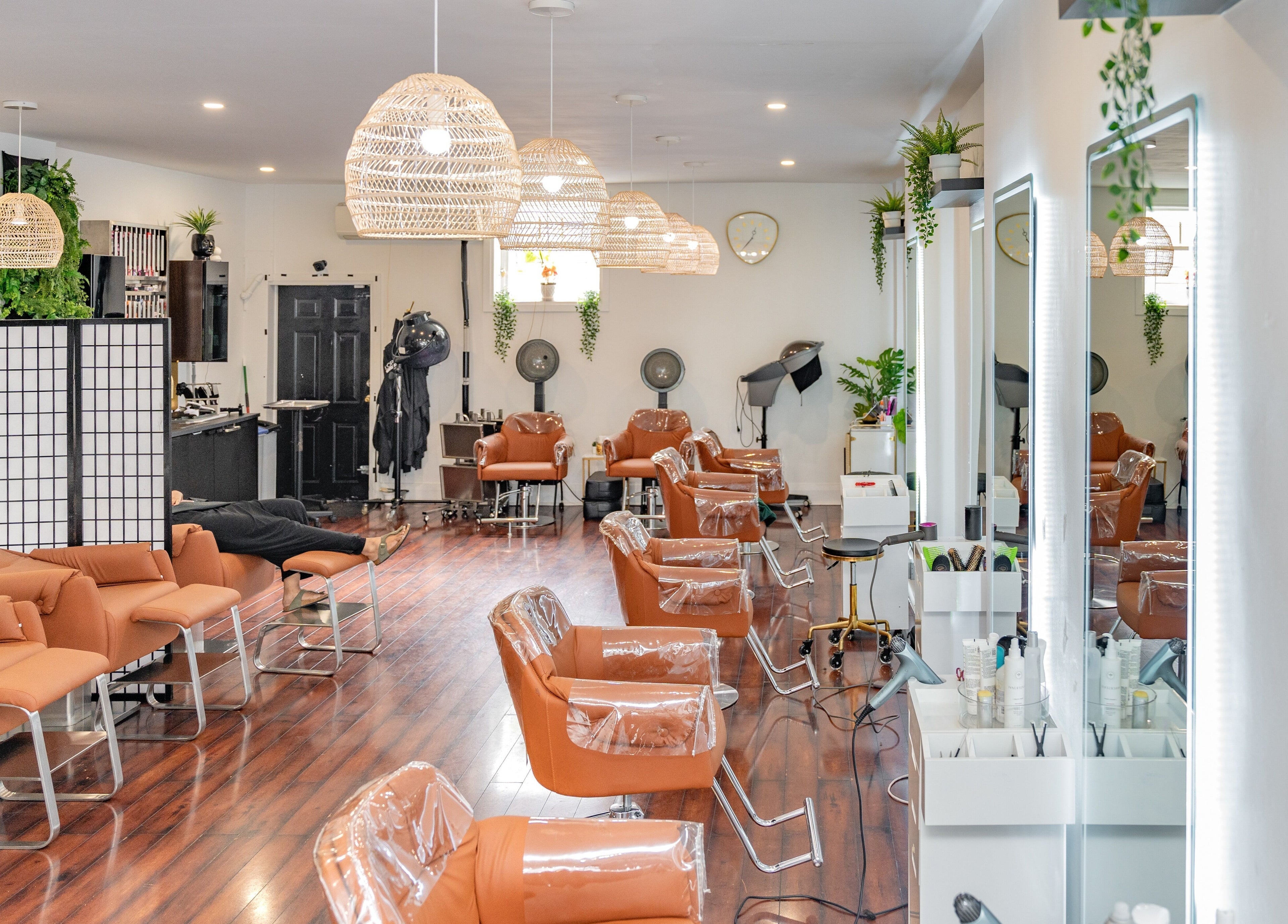 Modern interior of The Curl Lounge in Toronto, Ontario, CA with stylish chairs and decor.