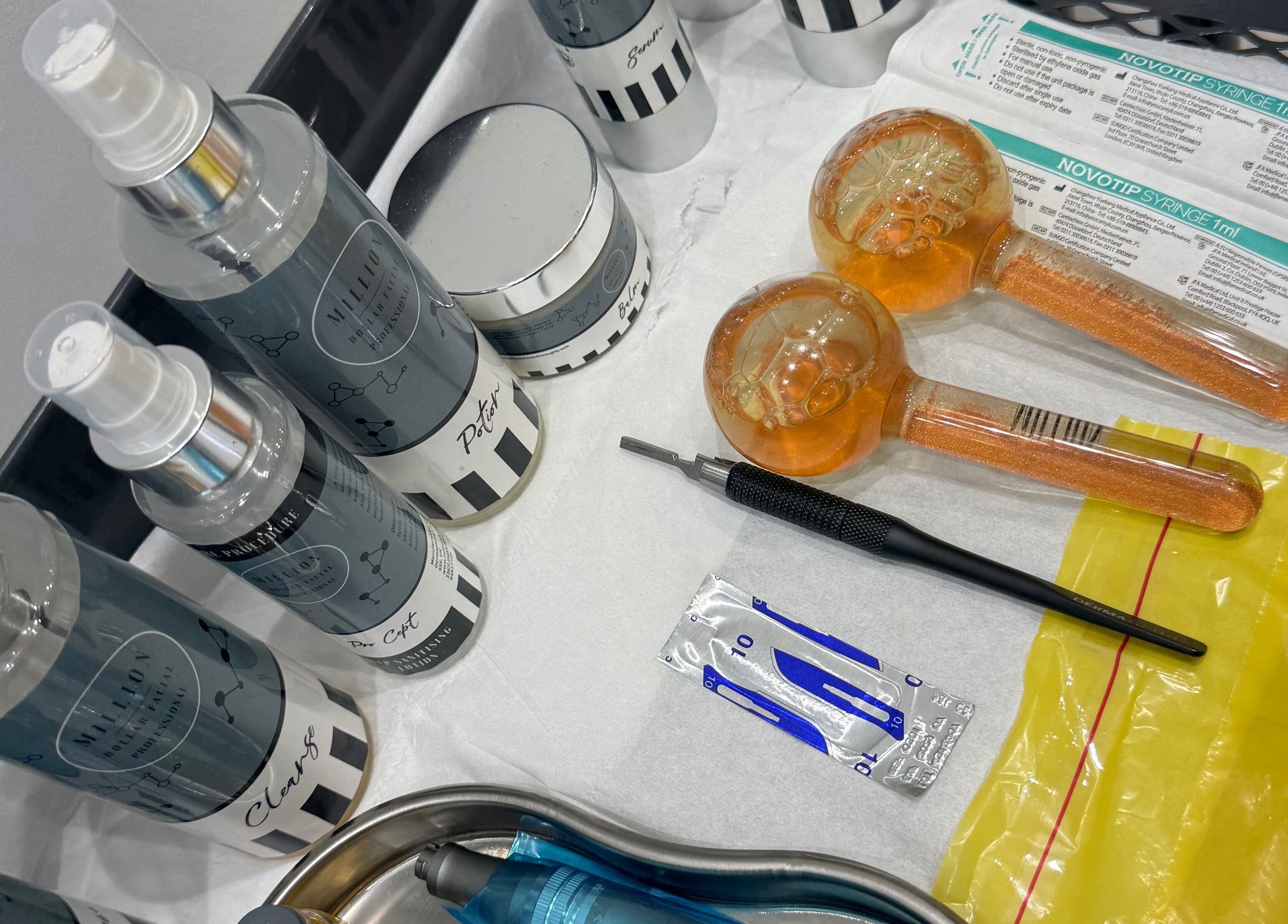 Assorted beauty products and tools at Pure Beauty Kirkcudbright, Kirkcudbright, Scotland, GB.