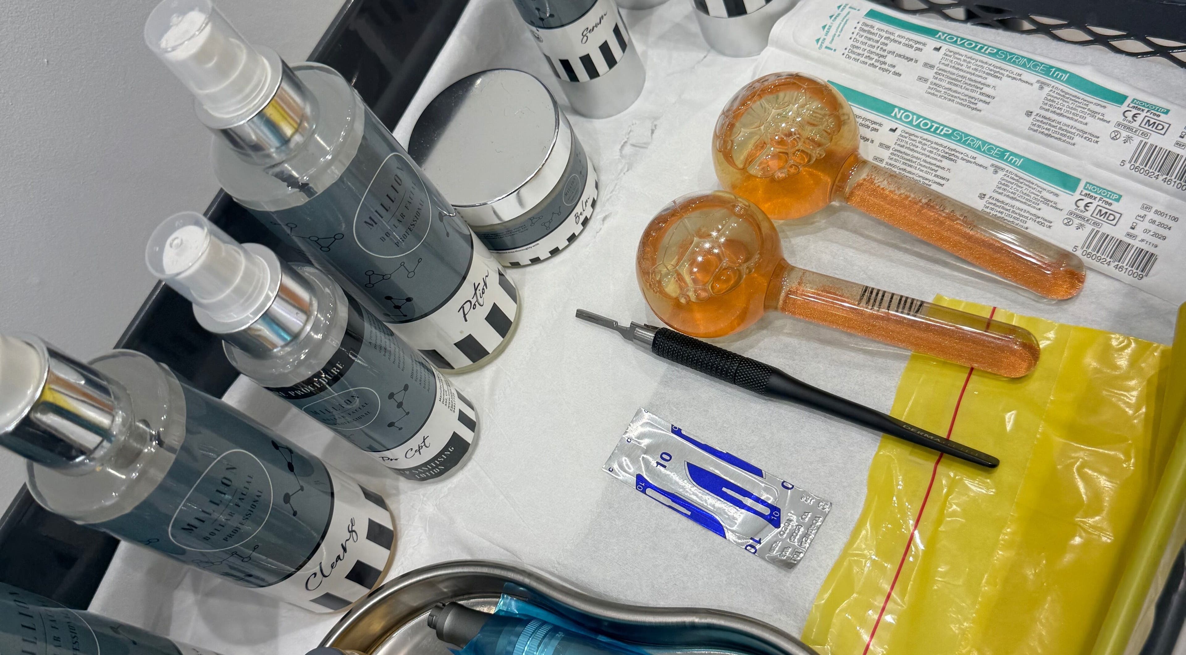 Assorted beauty products and tools at Pure Beauty Kirkcudbright, Kirkcudbright, Scotland, GB.