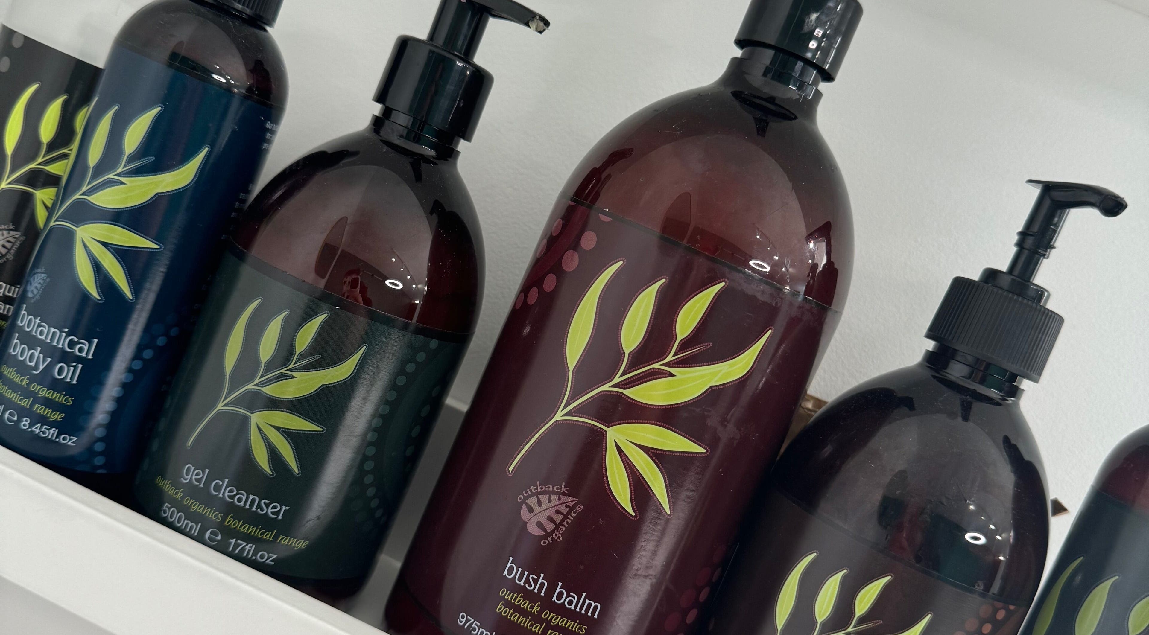 Natural skincare products line at Pure Beauty Kirkcudbright, Kirkcudbright, Scotland, GB.