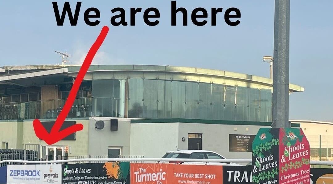 Exterior view of Carol Redman Personal Training, London, England, GB with an arrow pointing at the entrance.