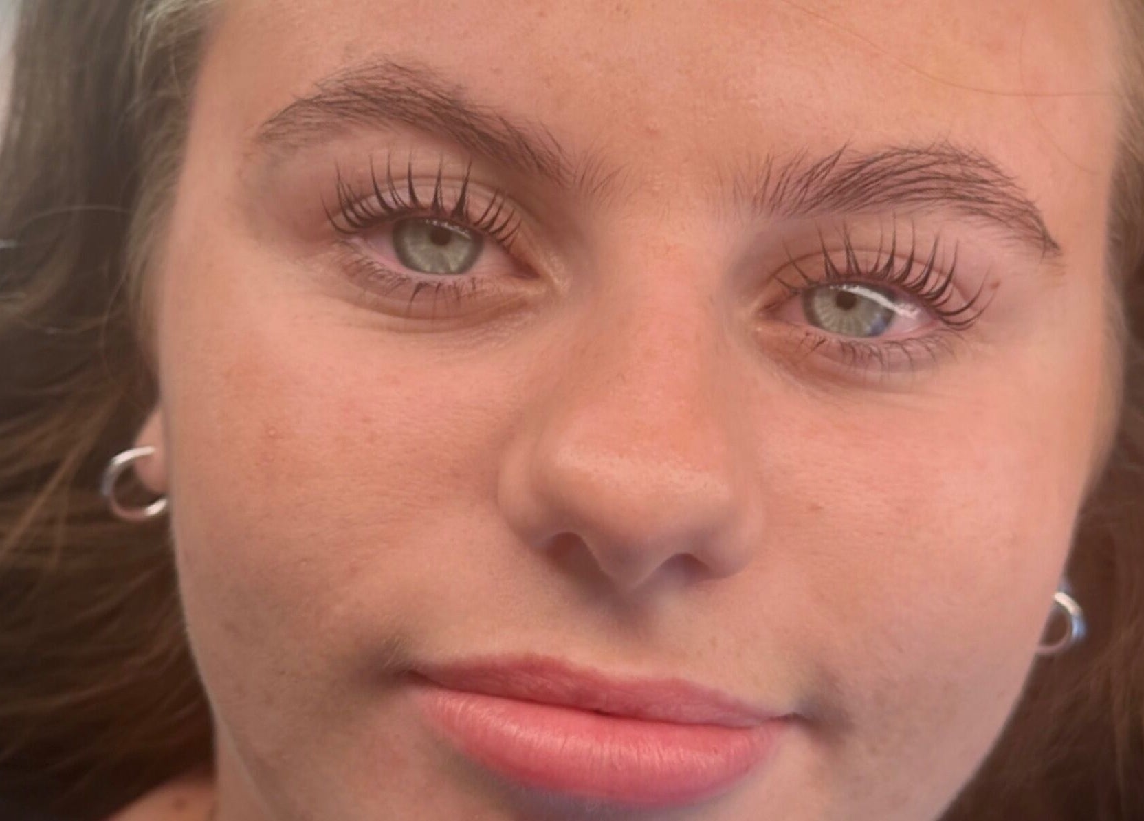 Close-up of enhanced eyelashes at GH Beauty, Peterborough, England, GB.