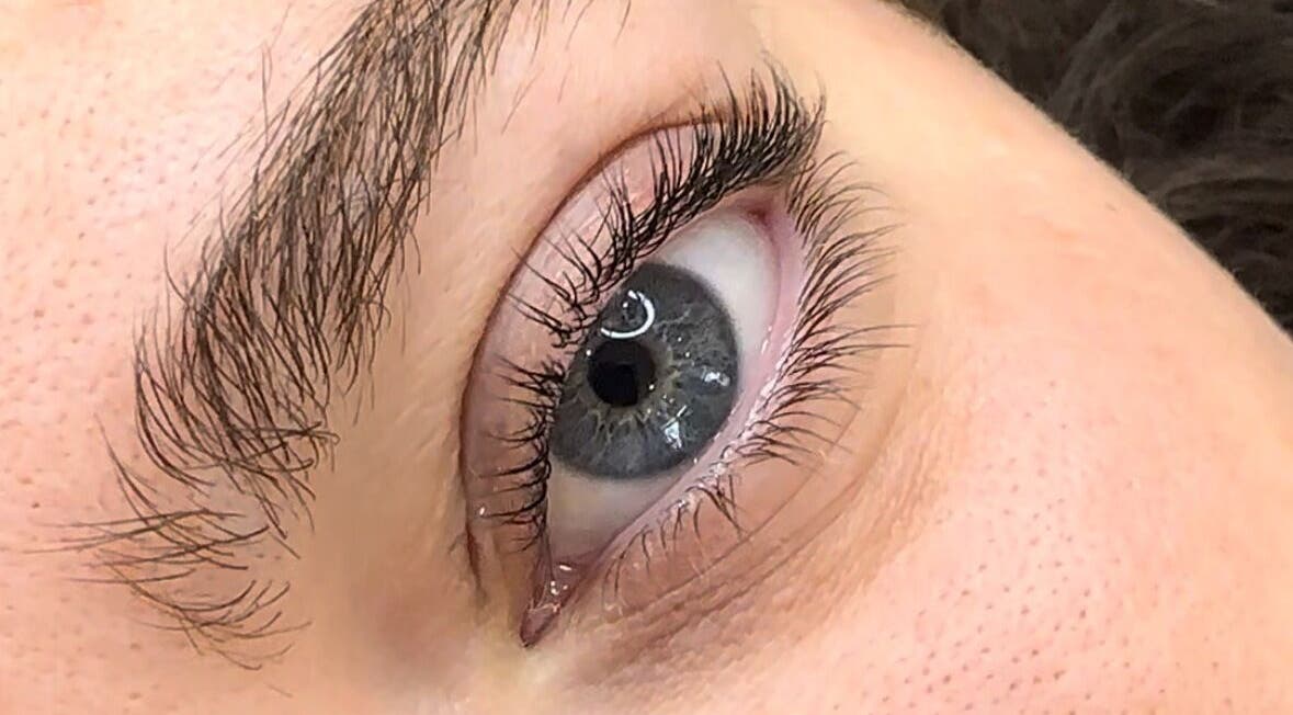 Close-up of a well-groomed eyebrow at Kate & Lil, Ormskirk, England, GB showcasing beauty detail.