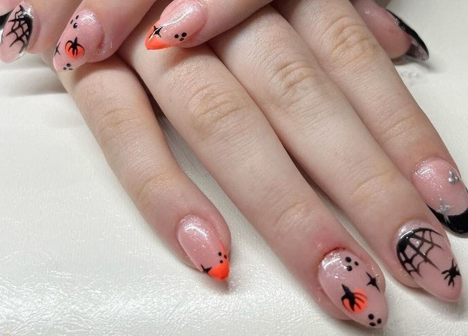 Halloween-themed nail art at Kate & Lil at Bella Vida, Ormskirk, England, GB.
