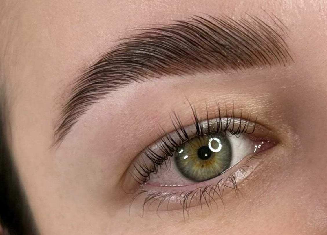 Closeup of well-groomed eyebrow and lashes at LBA Lashes - Crows Nest, New South Wales, AU.
