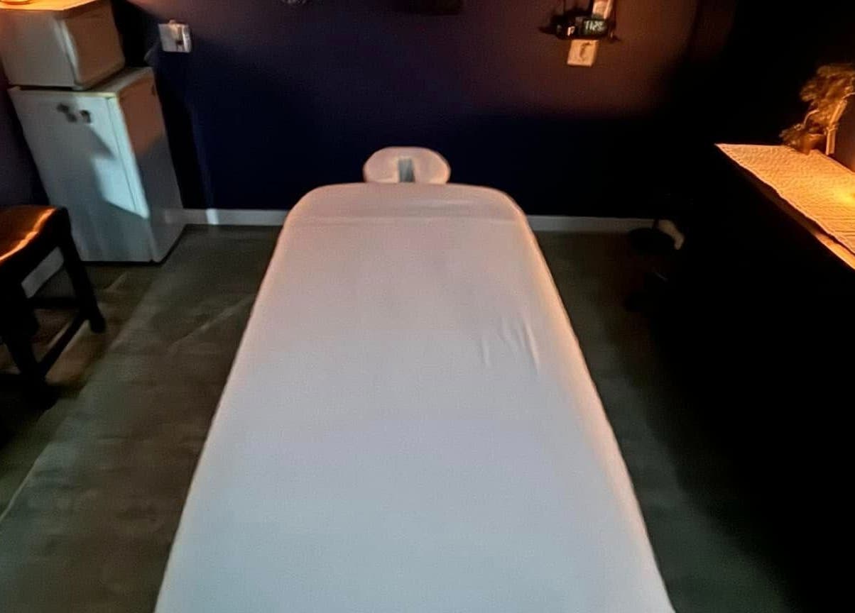 Serenity Massage room with massage table in Winchester, Virginia, US, creating a calming ambiance.