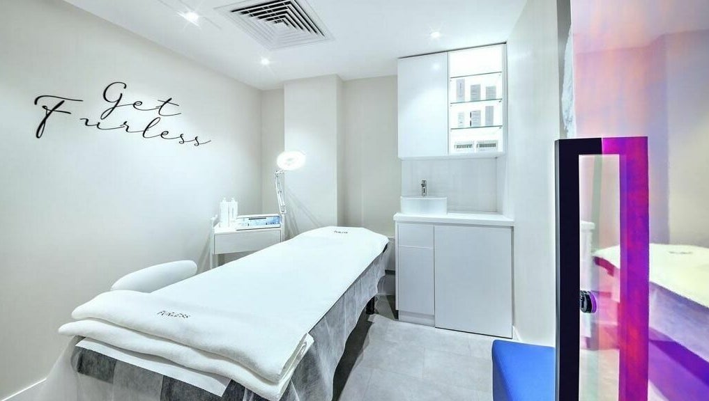 Calm treatment room at Furless Permanent Coca Cola Arena- SZR in Dubai, AE for wellness services.