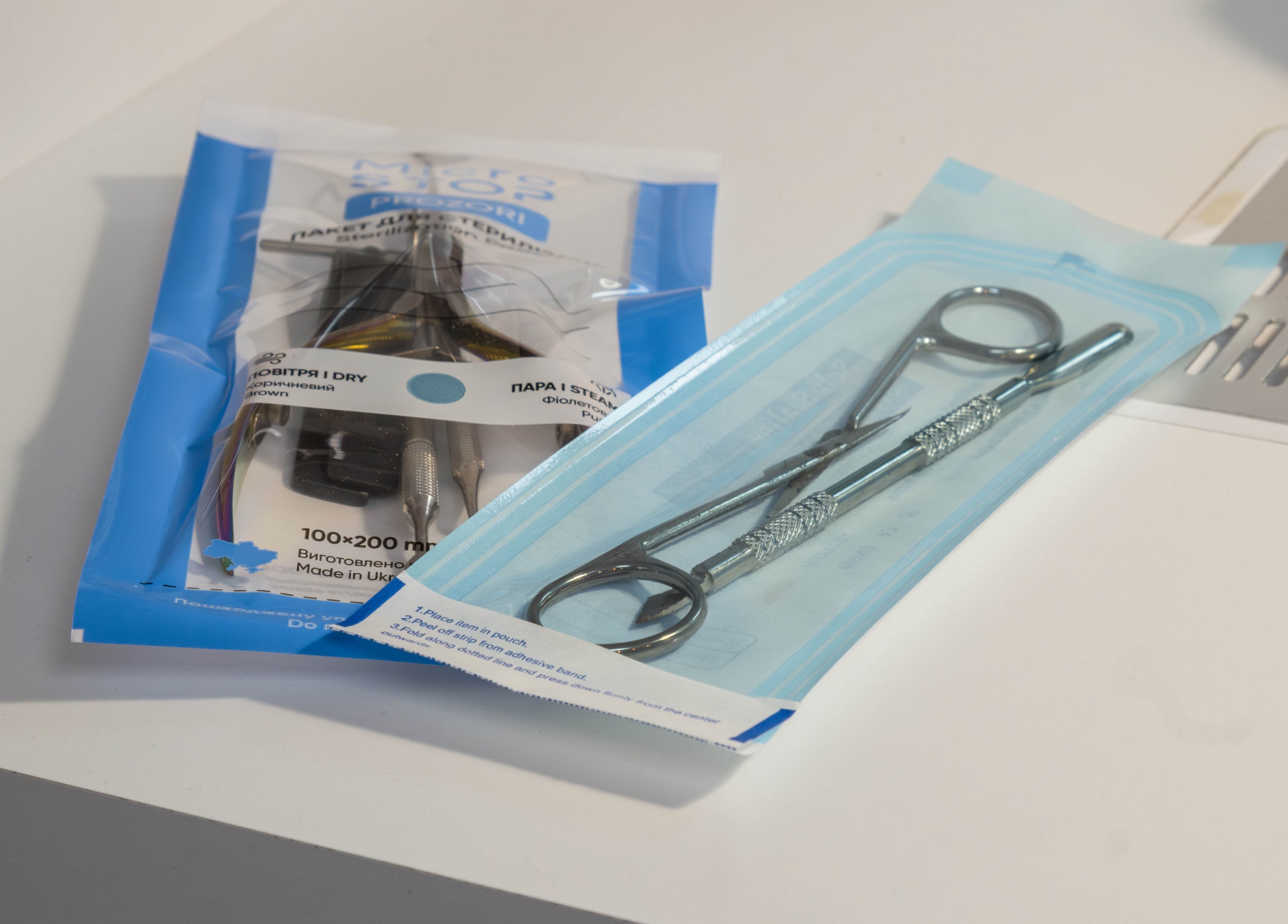 Sterilized nail tools at Viktoria Pereviazko Professional Nails Artist, London, England, GB.