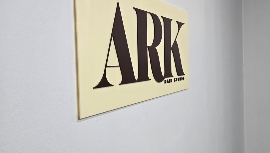 Elegant Ark Hair Studio sign in Melbourne, Victoria, AU, showcasing the venue's stylish branding.